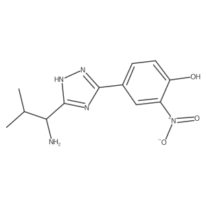 4-(5-(1-Amino-2-methylpropyl)-1H-1,2,4-triazol-3-yl)-2-nitrophenol结构式