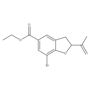 Ethyl 7-bromo-2-(prop-1-en-2-yl)-2,3-dihydrobenzofuran-5-carboxylate结构式