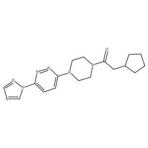 1-(4-(6-(1H-1,2,4-triazol-1-yl)pyridazin-3-yl)piperazin-1-yl)-2-cyclopentylethanone结构式
