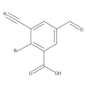 2-bromo-3-cyano-5-formyl-benzoic acid Structure