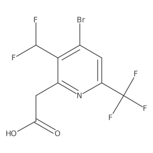 2-(4-Bromo-3-(difluoromethyl)-6-(trifluoromethyl)pyridin-2-yl)acetic acid Structure