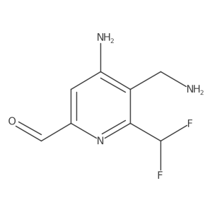 4-Amino-5-(aminomethyl)-6-(difluoromethyl)picolinaldehyde结构式