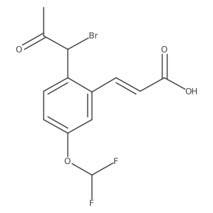 CC(=O)C(Br)c1ccc(OC(F)F)cc1C=CC(=O)O结构式