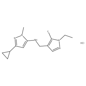 5-cyclopropyl-N-[(1-ethyl-5-fluoropyrazol-4-yl)methyl]-2-methylpyrazol-3-amine;hydrochloride结构式