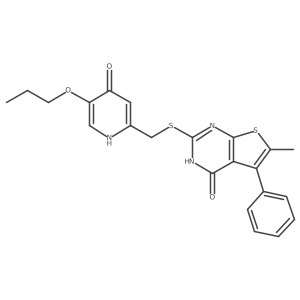 Thieno[2,3-d]pyrimidin-4(1H)-one, 2-[[(4-hydroxy-5-propoxy-2-pyridinyl)methyl]thio]-6-methyl-5-phenyl-结构式