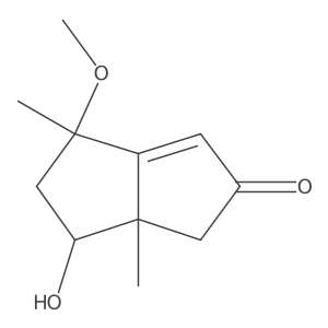 2(1H)-Pentalenone, 4,5,6,6a-tetrahydro-6-hydroxy-4-methoxy-4,6a-dimethyl-, (4R,6R,6aS)-结构式