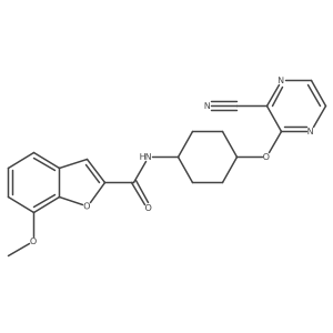 N-((1r,4r)-4-((3-cyanopyrazin-2-yl)oxy)cyclohexyl)-7-methoxybenzofuran-2-carboxamide Structure