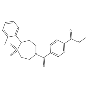 Methyl 4-(7-(2-fluorophenyl)-1,1-dioxido-1,4-thiazepane-4-carbonyl)benzoate Structure