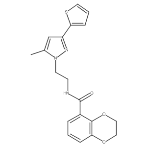 N-(2-(5-methyl-3-(thiophen-2-yl)-1H-pyrazol-1-yl)ethyl)-2,3-dihydrobenzo[b][1,4]dioxine-5-carboxamide Structure