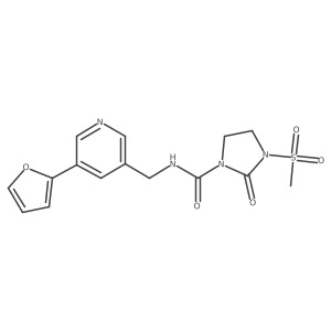 N-((5-(furan-2-yl)pyridin-3-yl)methyl)-3-(methylsulfonyl)-2-oxoimidazolidine-1-carboxamide结构式