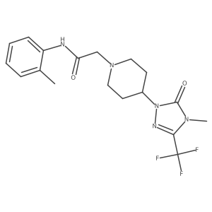 2-(4-(4-methyl-5-oxo-3-(trifluoromethyl)-4,5-dihydro-1H-1,2,4-triazol-1-yl)piperidin-1-yl)-N-(o-tolyl)acetamide Structure