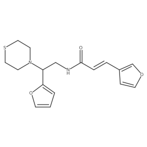 (E)-N-(2-(furan-2-yl)-2-thiomorpholinoethyl)-3-(furan-3-yl)acrylamide Structure