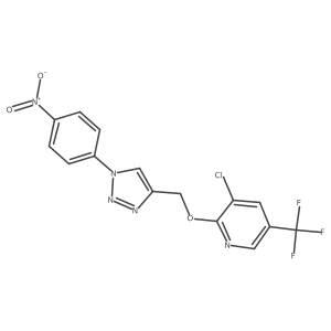 2-{[1-(4-nitrophenyl)-1H-1,2,3-triazol-4-yl]methoxy}-3-chloro-5-(trifluoromethyl)pyridine结构式