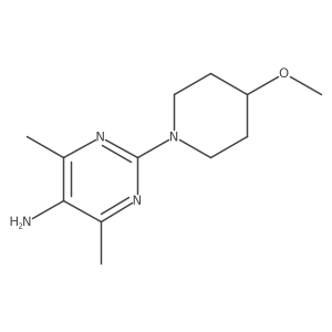 2-(4-Methoxypiperidin-1-yl)-4,6-dimethylpyrimidin-5-amine结构式