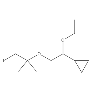 {1-Ethoxy-2-[(1-iodo-2-methylpropan-2-yl)oxy]ethyl}cyclopropane Structure