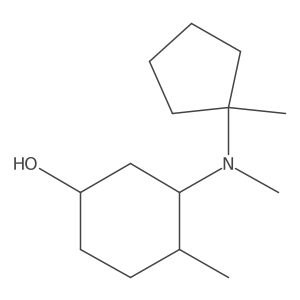 4-Methyl-3-[methyl(1-methylcyclopentyl)amino]cyclohexan-1-ol结构式