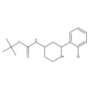 tert-butyl N-[2-(2-bromophenyl)piperidin-4-yl]carbamate Structure