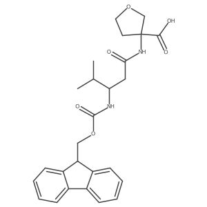 3-[(3R)-3-({[(9H-fluoren-9-yl)methoxy]carbonyl}amino)-4-methylpentanamido]oxolane-3-carboxylic acid Structure