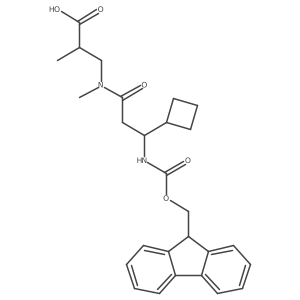 3-[3-cyclobutyl-3-({[(9H-fluoren-9-yl)methoxy]carbonyl}amino)-N-methylpropanamido]-2-methylpropanoic acid结构式