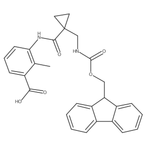 3-{1-[({[(9H-fluoren-9-yl)methoxy]carbonyl}amino)methyl]cyclopropaneamido}-2-methylbenzoic acid结构式