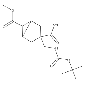 3-({[(Tert-butoxy)carbonyl]amino}methyl)-6-(methoxycarbonyl)bicyclo[3.1.0]hexane-3-carboxylic acid结构式