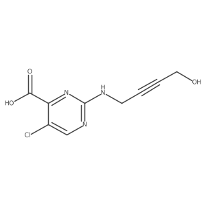 5-Chloro-2-[(4-hydroxybut-2-yn-1-yl)amino]pyrimidine-4-carboxylic acid结构式