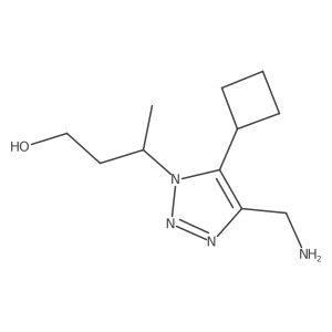 3-[4-(aminomethyl)-5-cyclobutyl-1H-1,2,3-triazol-1-yl]butan-1-ol结构式