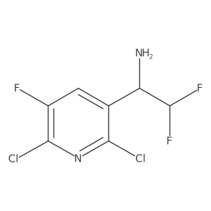 1-(2,6-Dichloro-5-fluoropyridin-3-yl)-2,2-difluoroethan-1-amine结构式