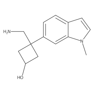 3-(aminomethyl)-3-(1-methyl-1H-indol-6-yl)cyclobutan-1-ol结构式