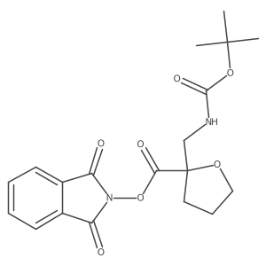 1,3-dioxo-2,3-dihydro-1H-isoindol-2-yl 2-({[(tert-butoxy)carbonyl]amino}methyl)oxolane-2-carboxylate结构式