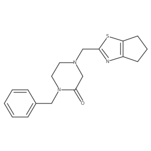 1-benzyl-4-({4H,5H,6H-cyclopenta[d][1,3]thiazol-2-yl}methyl)piperazin-2-one Structure