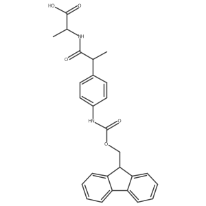 (2R)-2-{2-[4-({[(9H-fluoren-9-yl)methoxy]carbonyl}amino)phenyl]propanamido}propanoic acid Structure