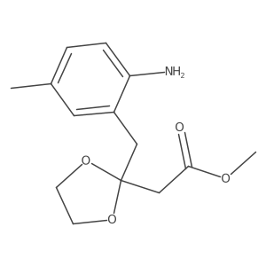 Methyl 2-(2-(2-amino-5-methylbenzyl)-1,3-dioxolan-2-yl)acetate结构式