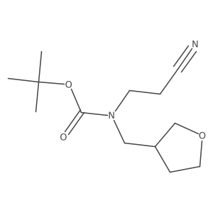 tert-butyl N-(2-cyanoethyl)-N-[(oxolan-3-yl)methyl]carbamate结构式