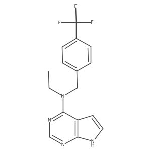 N-ethyl-N-{[4-(trifluoromethyl)phenyl]methyl}-7H-pyrrolo[2,3-d]pyrimidin-4-amine结构式