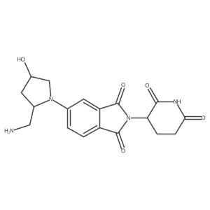 5-[(2R,4R)-2-(aminomethyl)-4-hydroxypyrrolidin-1-yl]-2-(2,6-dioxopiperidin-3-yl)-2,3-dihydro-1H-isoindole-1,3-dione Structure