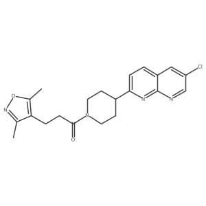 1-[4-(6-Chloro-1,8-naphthyridin-2-yl)piperidin-1-yl]-3-(3,5-dimethyl-1,2-oxazol-4-yl)propan-1-one Structure