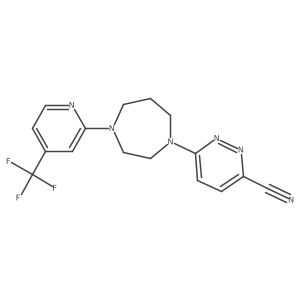 6-{4-[4-(Trifluoromethyl)pyridin-2-yl]-1,4-diazepan-1-yl}pyridazine-3-carbonitrile结构式