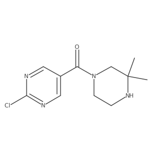2-Chloro-5-(3,3-dimethylpiperazine-1-carbonyl)pyrimidine Structure