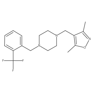 1-[(3,5-Dimethyl-1,2-oxazol-4-yl)methyl]-4-{[2-(trifluoromethyl)phenyl]methyl}piperazine Structure