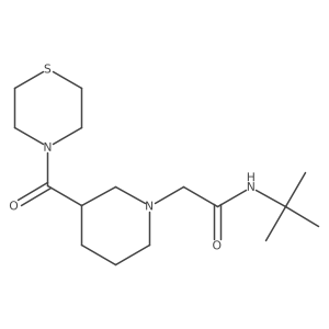N-tert-butyl-2-[3-(thiomorpholine-4-carbonyl)piperidin-1-yl]acetamide结构式