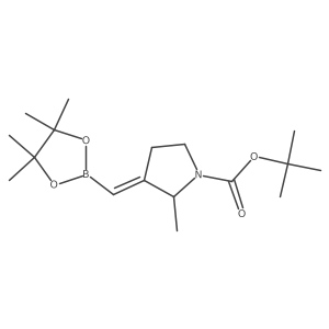 tert-Butyl 2-methyl-3-((4,4,5,5-tetramethyl-1,3,2-dioxaborolan-2-yl)methylene)pyrrolidine-1-carboxylate Structure