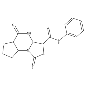 7-oxo-N-phenyl-12-sulfanylidene-5,11-dithia-1,8-diazatricyclo[7.3.0.0^{2,6}]dodeca-2(6),3,9-triene-10-carboxamide Structure