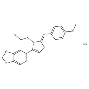 (Z)-2-(4-(benzo[d][1,3]dioxol-5-yl)-2-((4-methoxyphenyl)imino)thiazol-3(2H)-yl)ethanol hydrobromide结构式