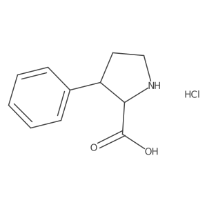cis-3-Phenylpyrrolidine-2-carboxylic acid hydrochloride Structure