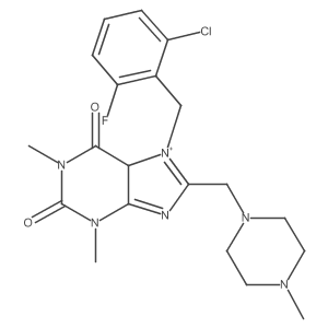 7-[(2-chloro-6-fluorophenyl)methyl]-1,3-dimethyl-8-[(4-methylpiperazin-1-yl)methyl]-5H-purin-7-ium-2,6-dione结构式