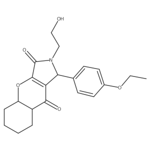 1-(4-ethoxyphenyl)-2-(2-hydroxyethyl)-4a,5,6,7,8,8a-hexahydro-1H-chromeno[2,3-c]pyrrole-3,9-dione结构式