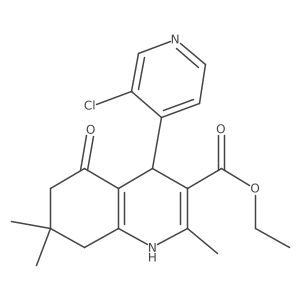 Ethyl 4-(3-chloropyridin-4-yl)-2,7,7-trimethyl-5-oxo-1,4,5,6,7,8-hexahydroquinoline-3-carboxylate结构式