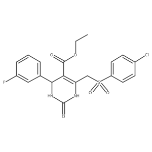 Ethyl 6-[(4-chlorobenzenesulfonyl)methyl]-4-(3-fluorophenyl)-2-oxo-1,2,3,4-tetrahydropyrimidine-5-carboxylate Structure