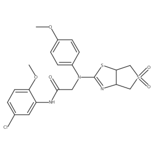 N-(5-chloro-2-methoxyphenyl)-2-((5,5-dioxido-3a,4,6,6a-tetrahydrothieno[3,4-d]thiazol-2-yl)(4-methoxyphenyl)amino)acetamide Structure